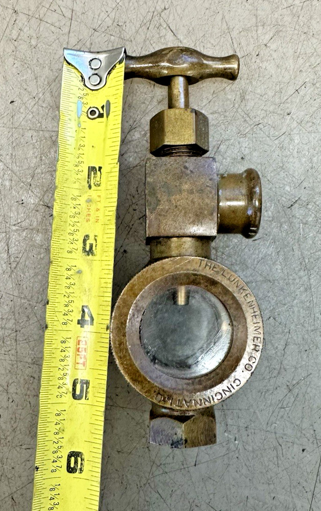LUNKENHEIMER DRIP SIGHT OILER Brass Lubricator or Old Gas Engine
