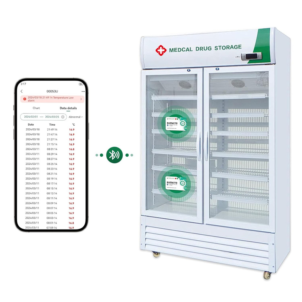 Bluetooth Temperature Data Logger, Remotely Temperature Monitor Recorder with Da