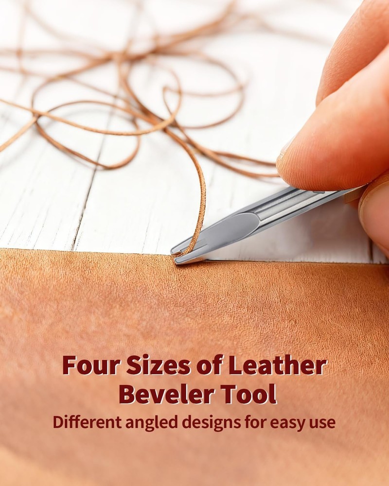 4 PCS Leather Edge Bevelers - Beveler Tool for Red, Silver