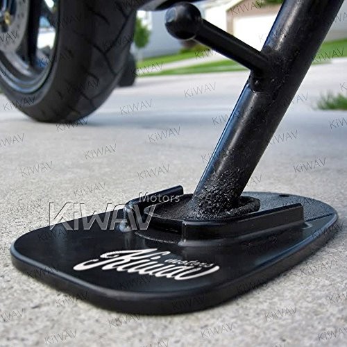 Motorcycle Kickstand Pad Plate Support Accessory - Black - Black Kickstand Pad