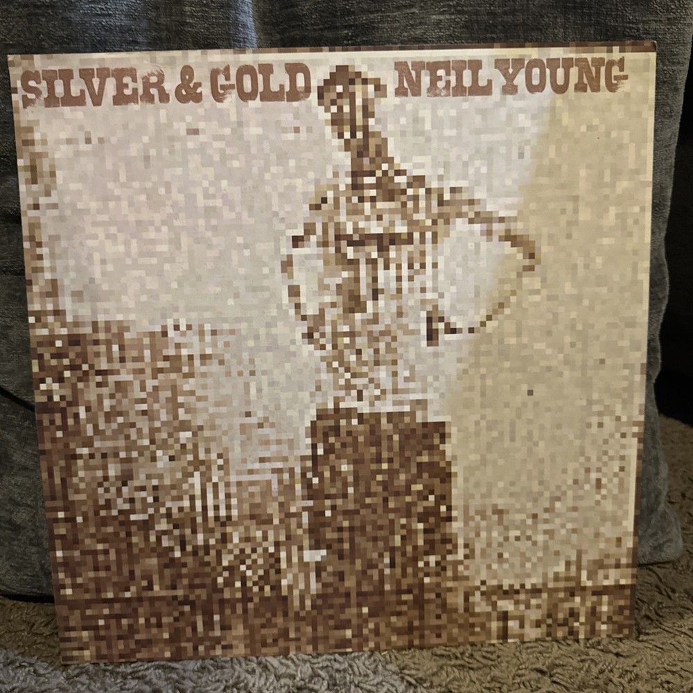 Neil Young 12x12” DS Promo Poster Flat Silver And Gold 2000