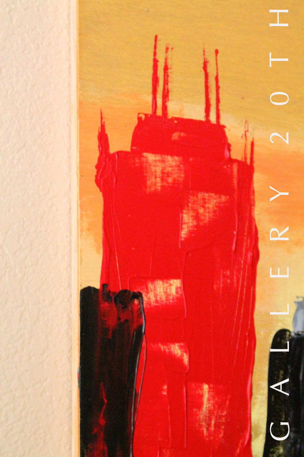 COOL CITYSCAPE ART! MCM ABSTRACT ORIG OIL PAINTING! VINTAGE MODERN MID CENTURY