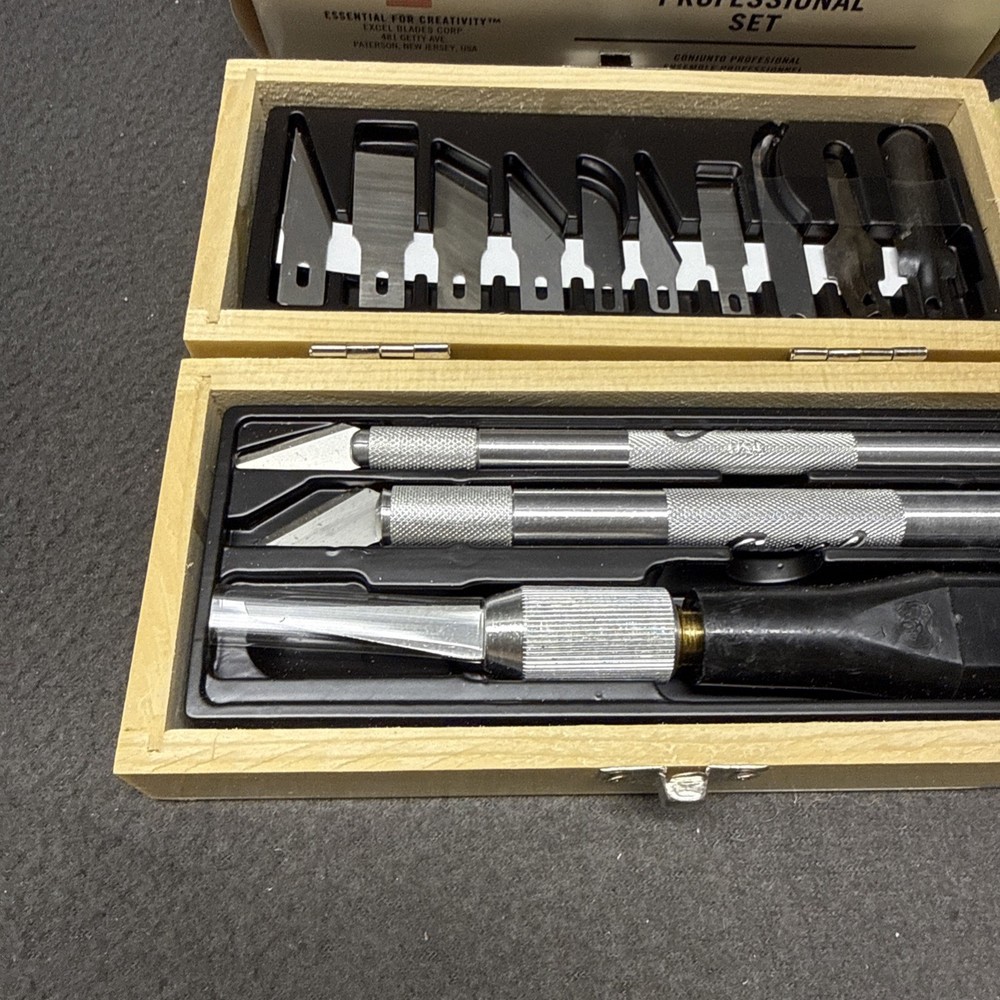 EXCEL 44290 Hobby Knife Set Professional 3 Knives 13 Different Blades Gouges