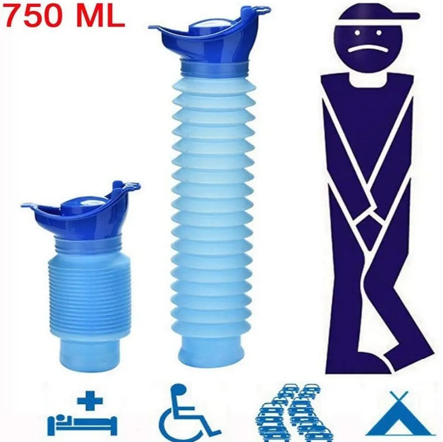 1set Portable Car Urinal Bottle Reusable Camping Emergency Toilet Kit - NEW
