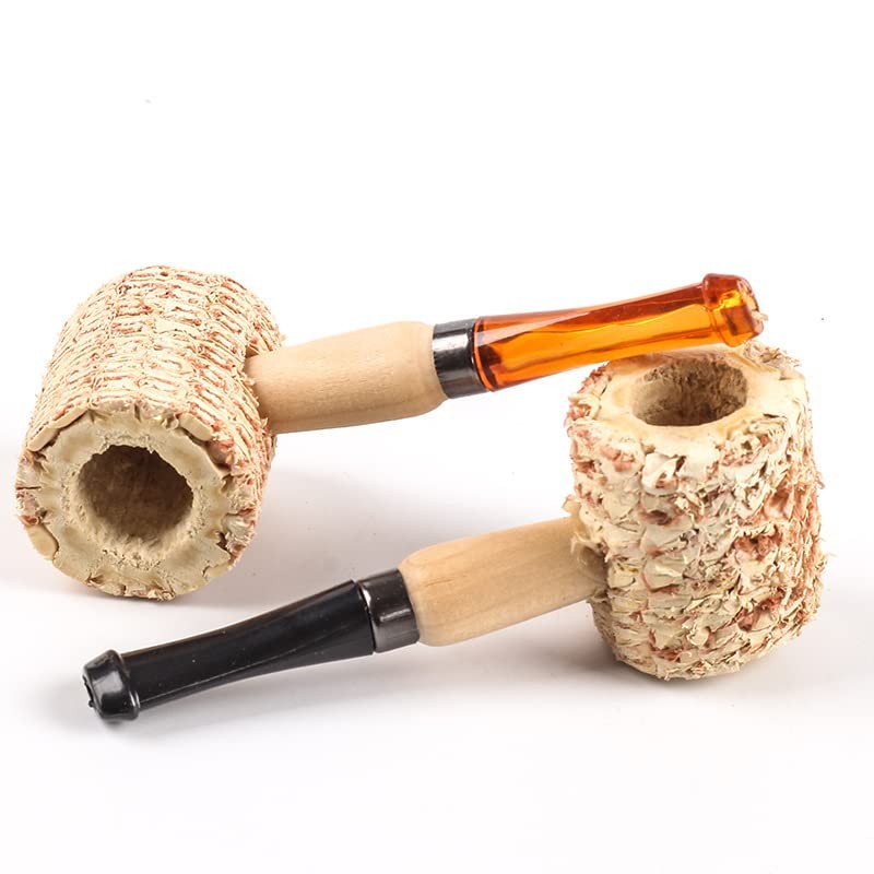 Disposable Natural Corn Cob Practice Pipe 5PCS yellow