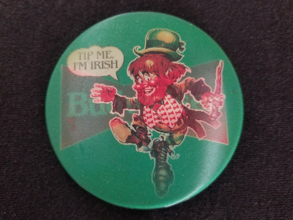 Vintage Budweiser Leprechaun Lenticular Pinback Button - 3" Diameter