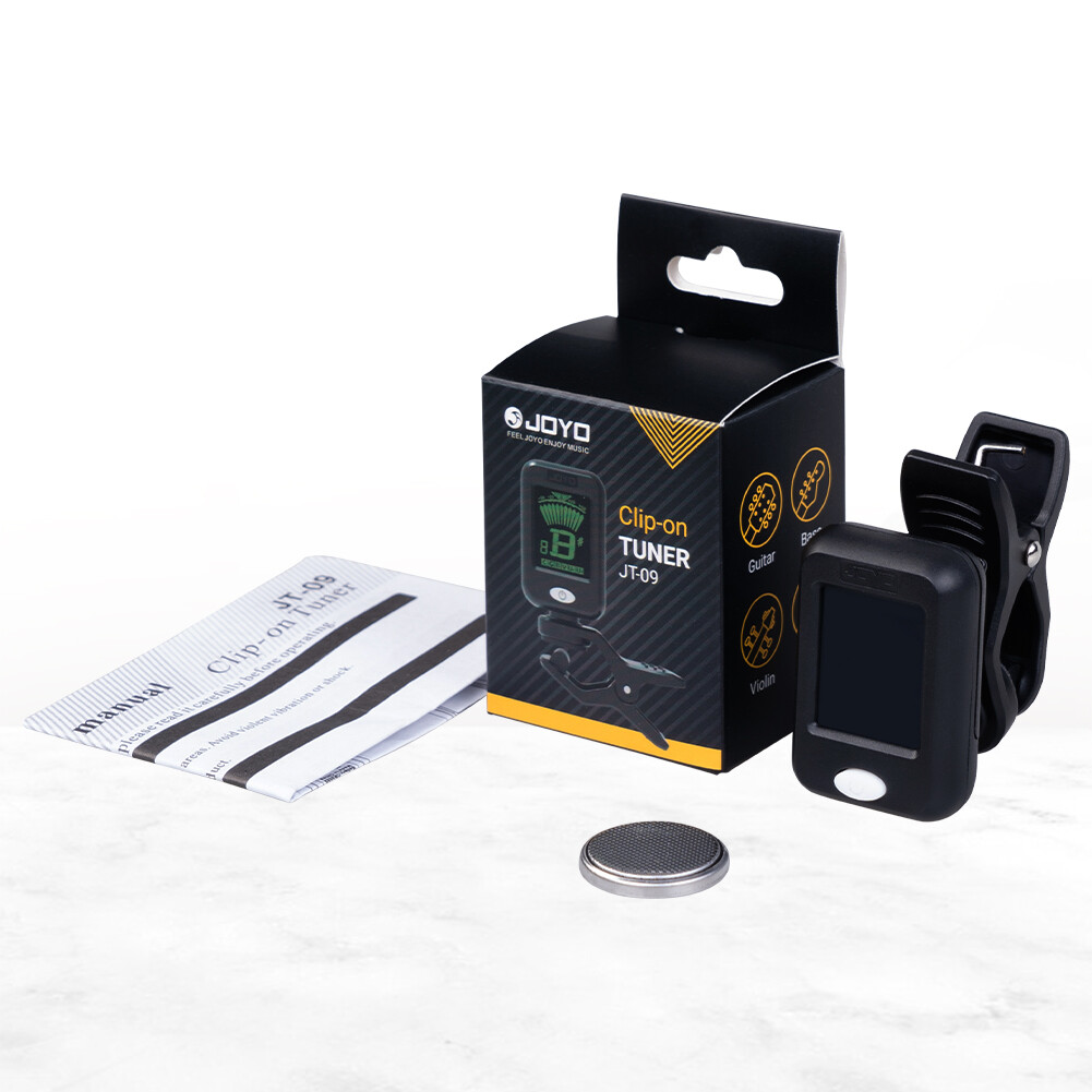 JOYO LCD Clip on Guitar Tuner Chromatic Acoustic Guitar Bass Ukulele Violin