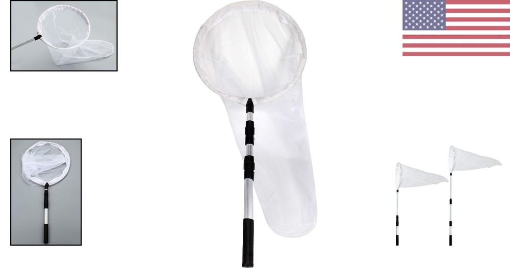 Professional Bug Catching Net with 14" Ring, 32" Depth & Extendable Handle