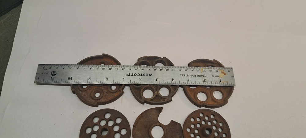 BULK LOT- 6 Meat Grinder Plates/ Cutting Blades