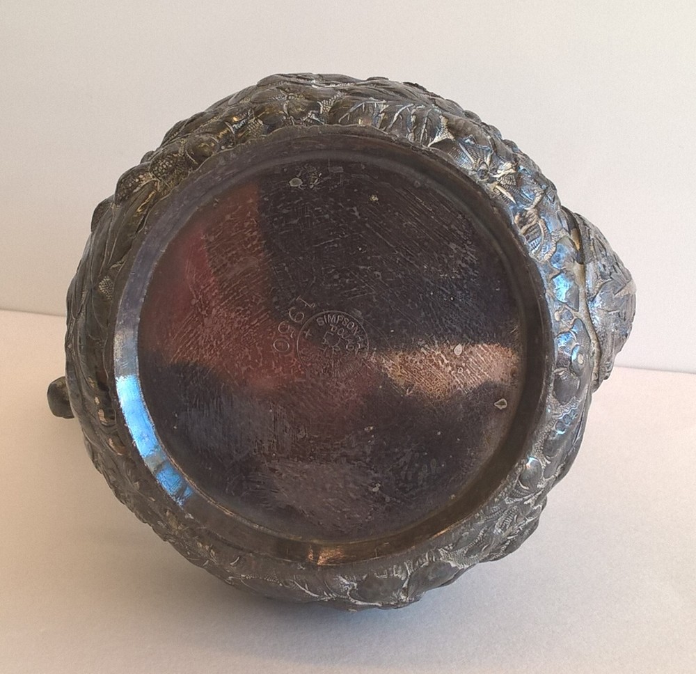 Simpson Hall Miller Coffee Tea Server Antique Victorian Repousse Silverplate 8"