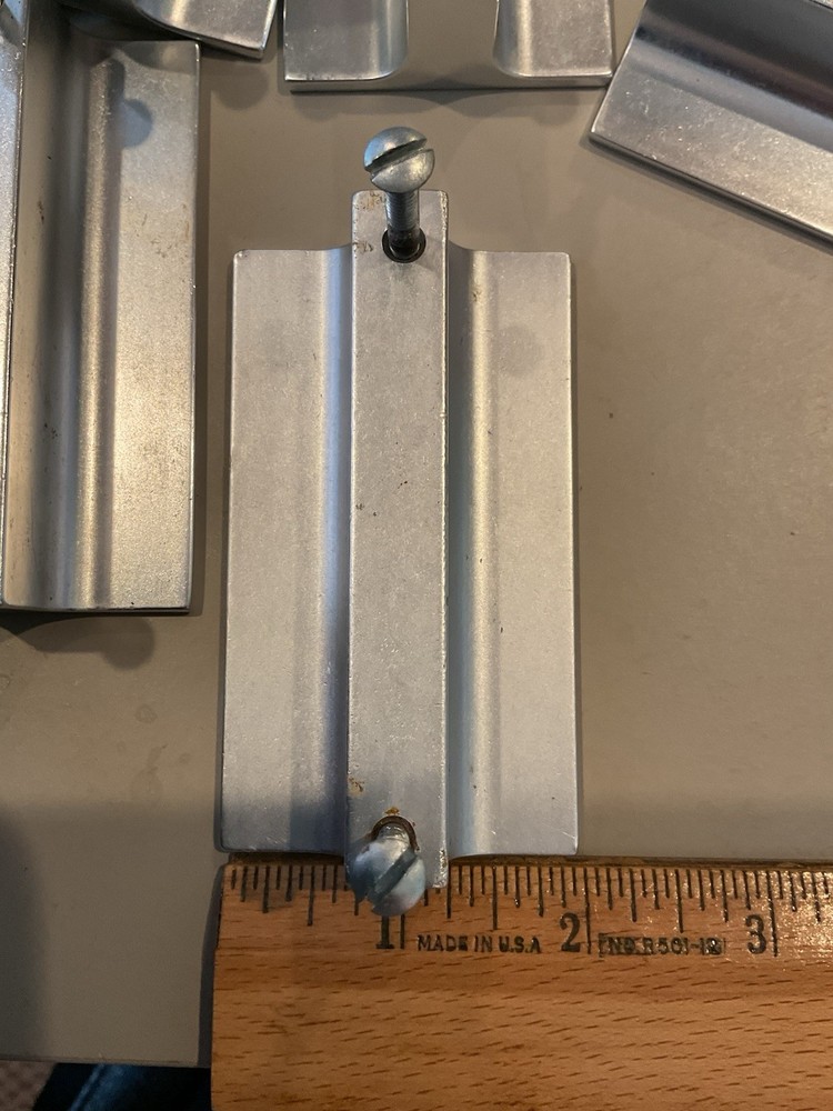 Vintage Stainless Steel Drawer Pull Cabinet Handle, Rectangular 3.5"x2", Brushed