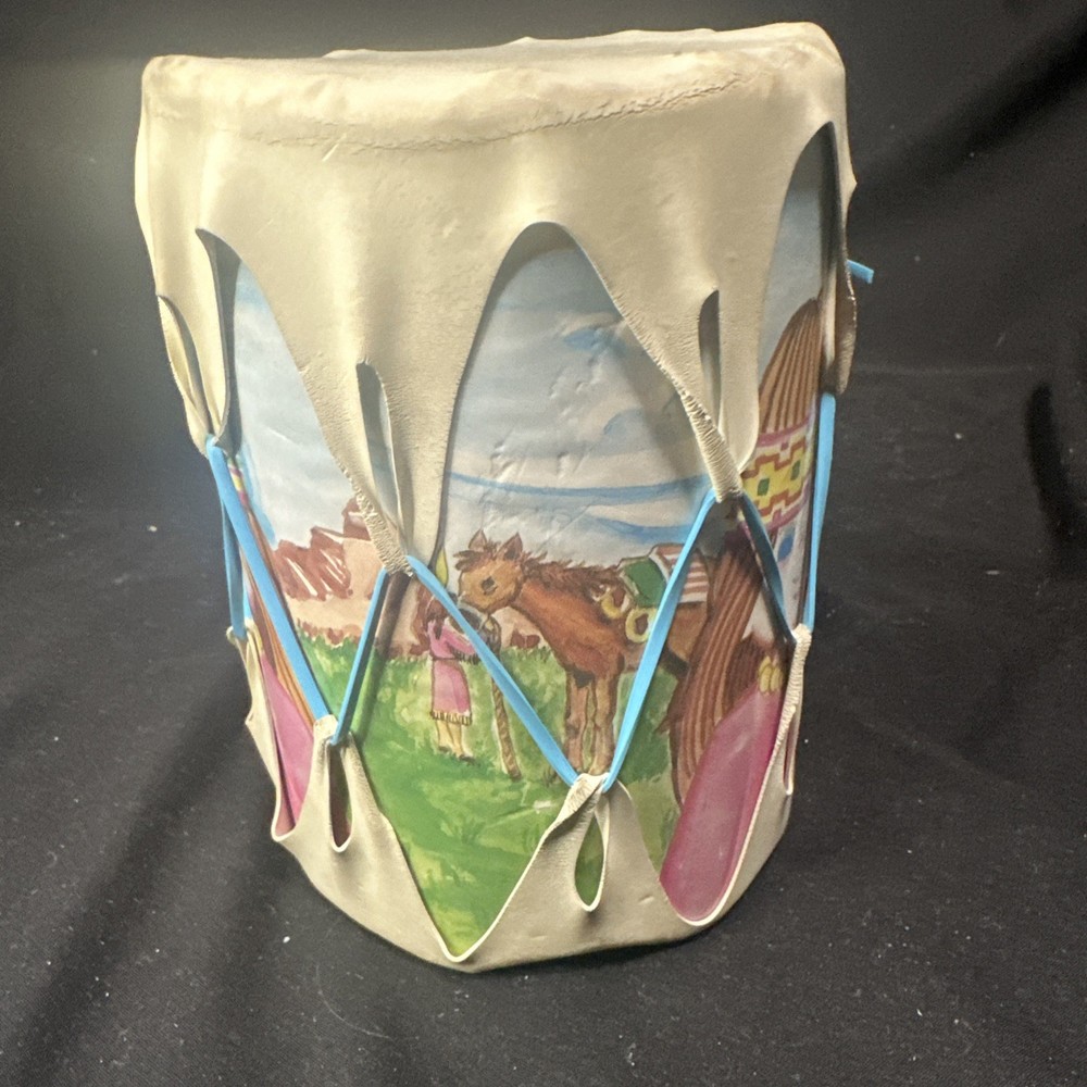 Vintage Native American Designed Toy Drum