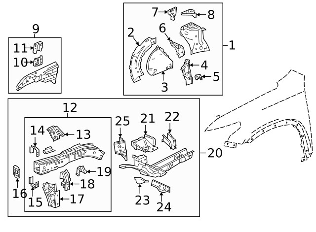 Genuine GM Driver Side Frame Rail End 84461489