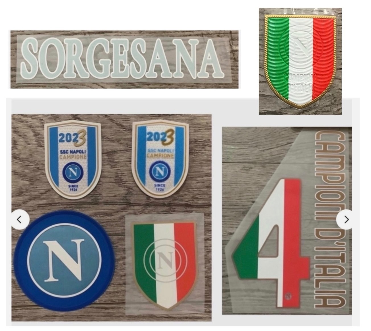 ISocietà Sportiva Calcio Napoli Team Logo+Scudetto+2023 SSC Champion patch