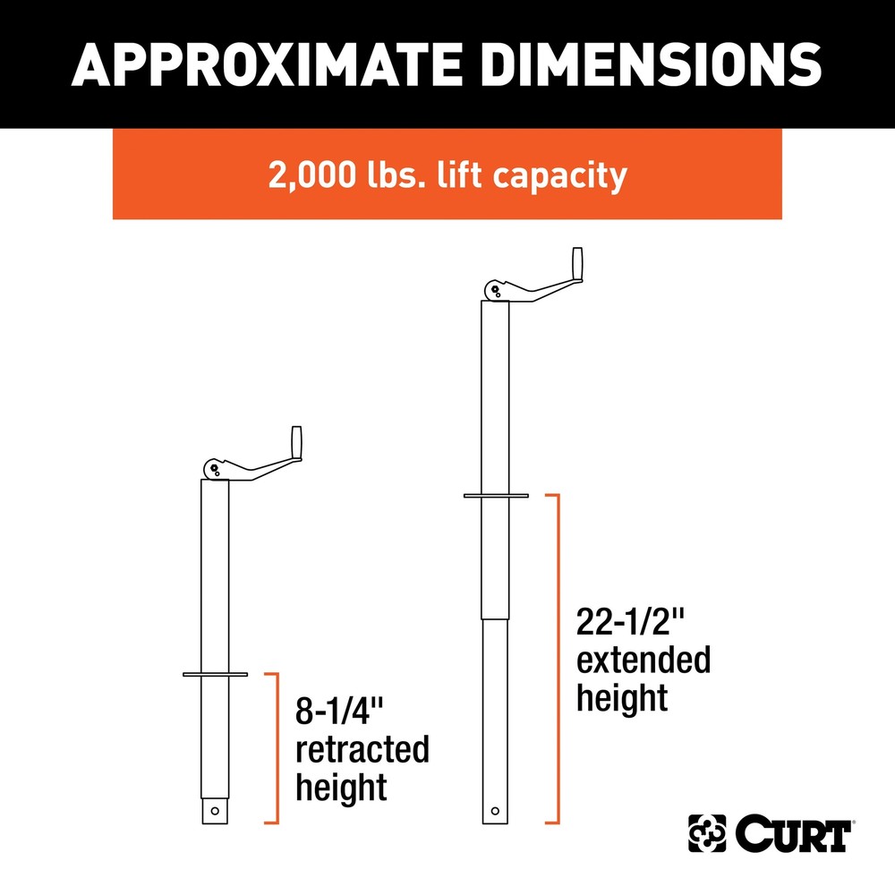 A-Frame Jack with Top Handle (2,000 lbs, 14" Travel)