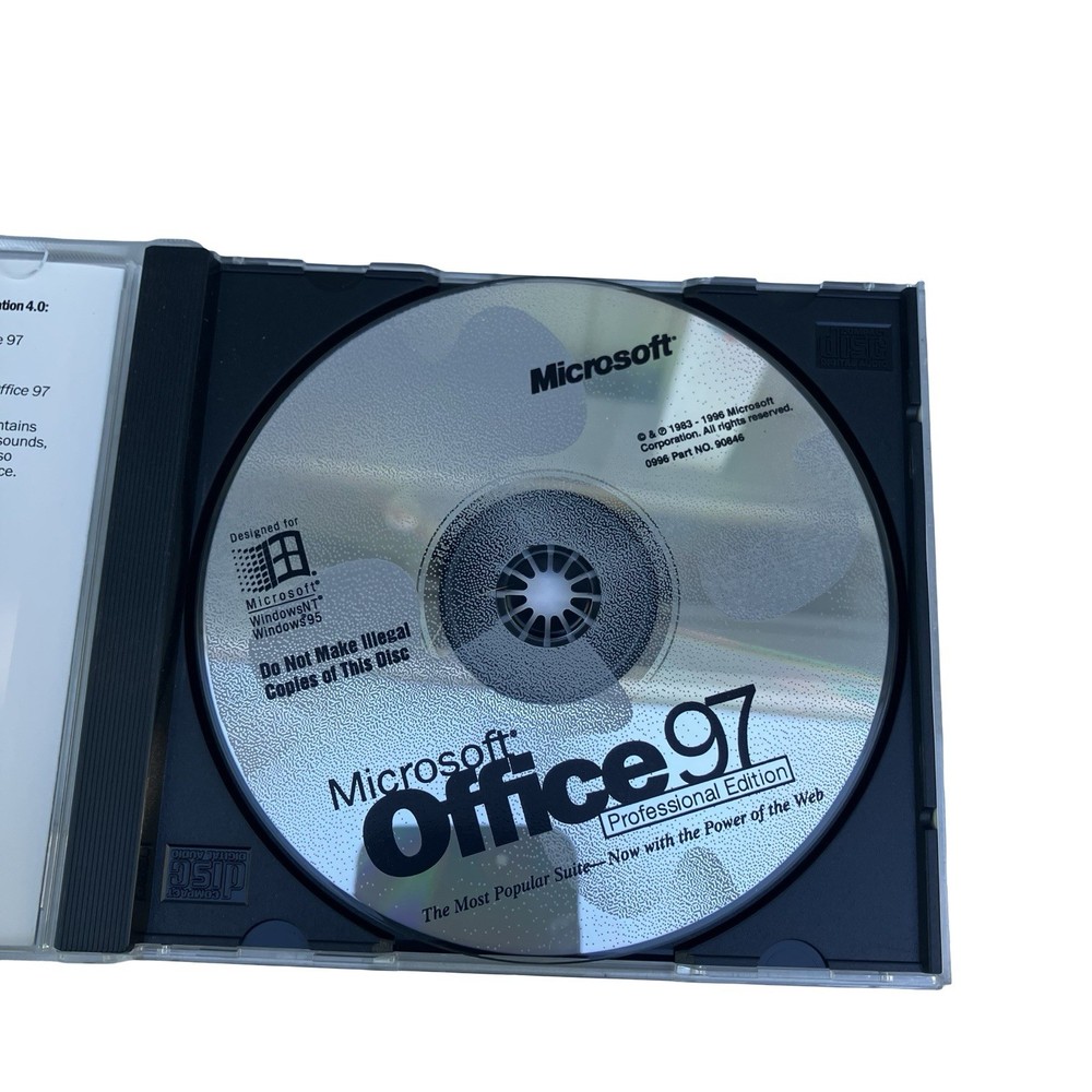 MICROSOFT OFFICE 97 Professional Edition (CD, 1997) w/CD Key Code OEM