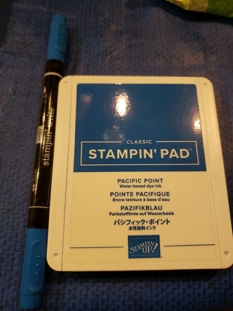 STAMPIN UP Pacific Point  SET Ink Pad and Euc Marker Lot