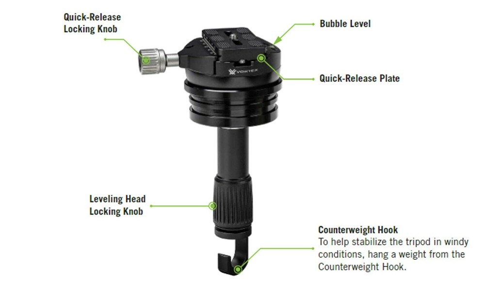 Vortex Optics TRH-LVL1 Radian Tripod Leveling Head