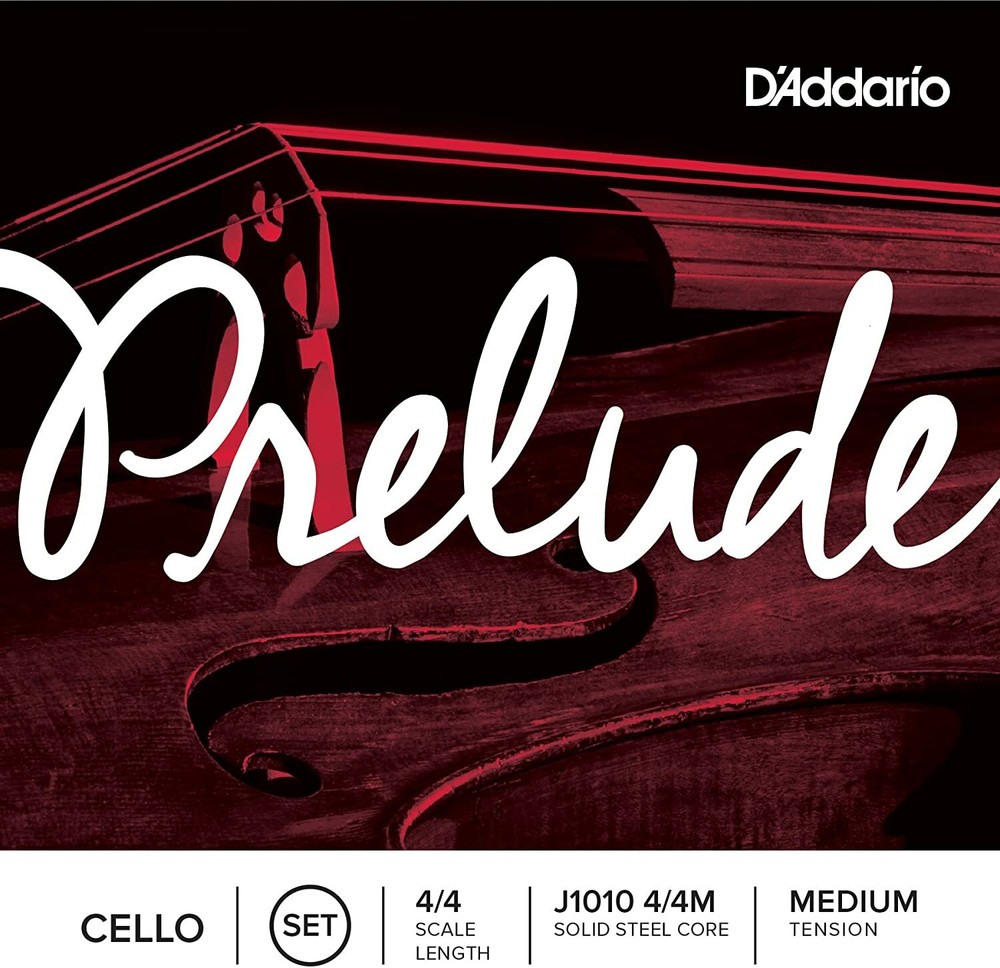 D’Addario J1010 Prelude Cello String Set, 4/4 Scale Medium Tension