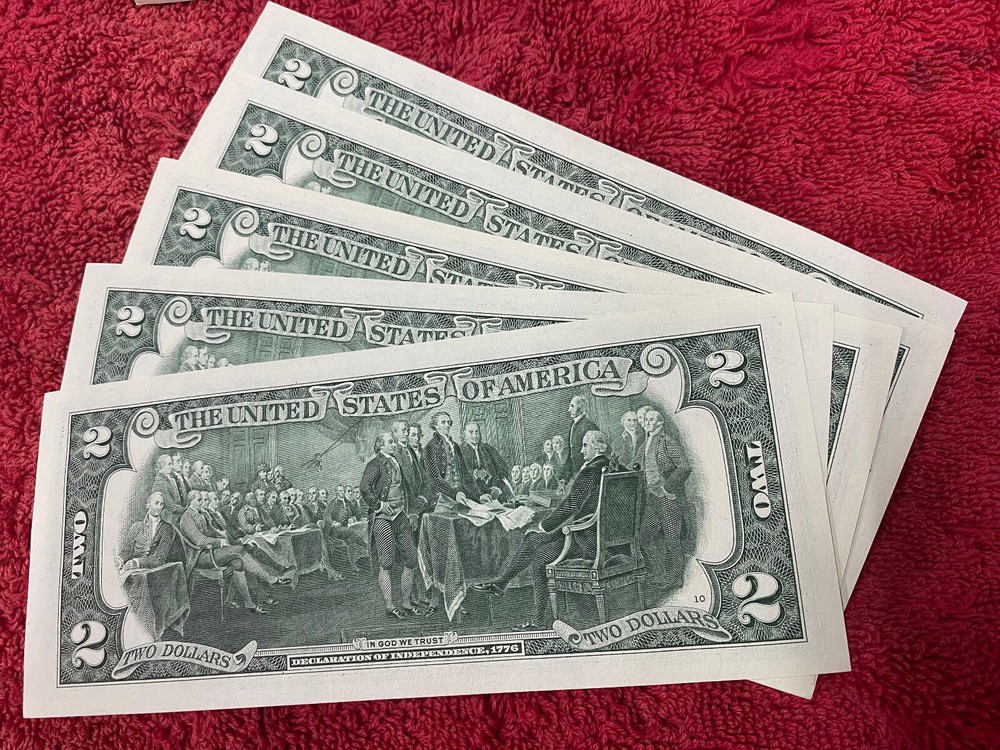 Sequential Uncirculated Two Dollar Bills, $2, Set 2017A