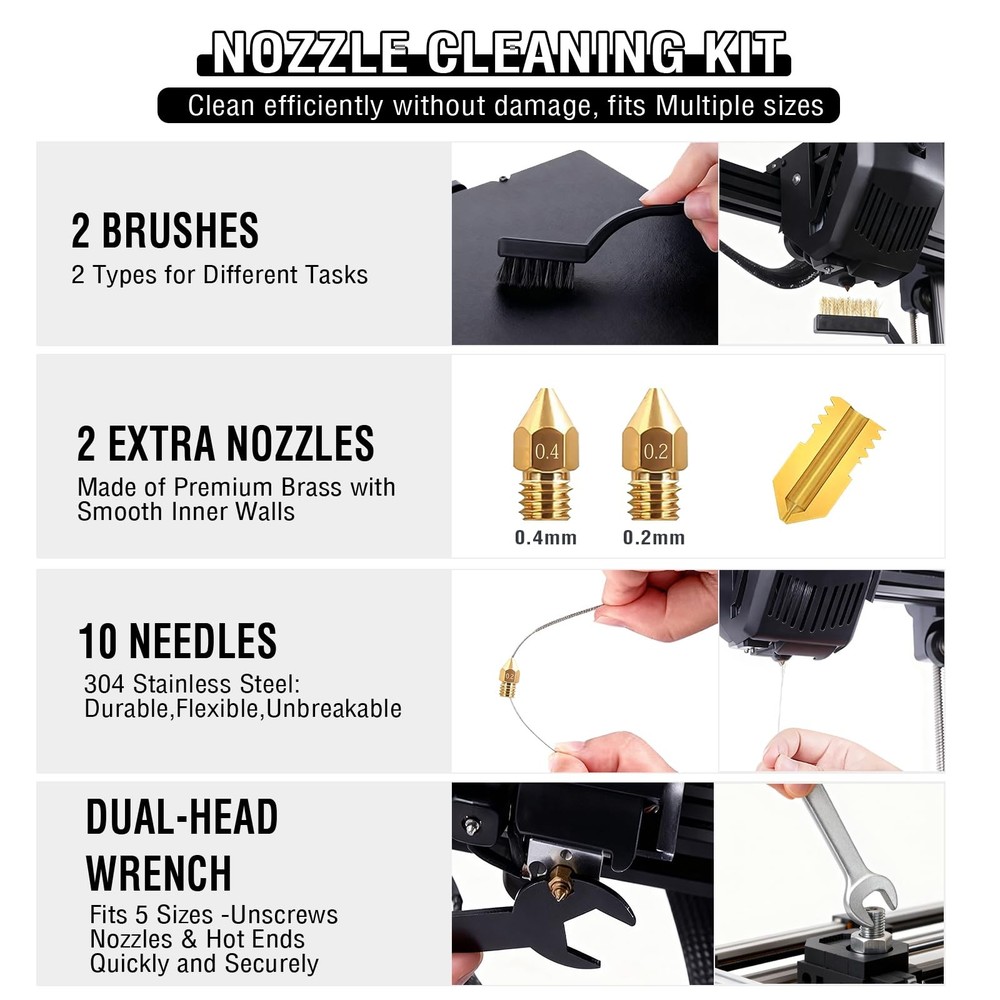 52-in-One 3D Printer Tools Kit, Professional Accessories & black