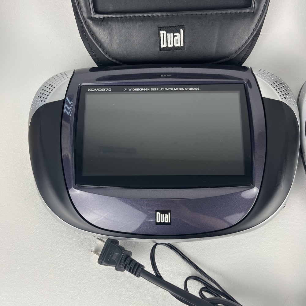 XDVD270 Dual 7" Widescreen Dvd Player 🔆TESTED WORKING 🔆 Missing Cables - Car