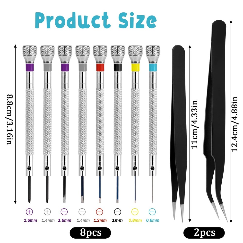 8PCS Watch Screwdriver Set Professional, Micro Precision Glasses Repair Kit, ...