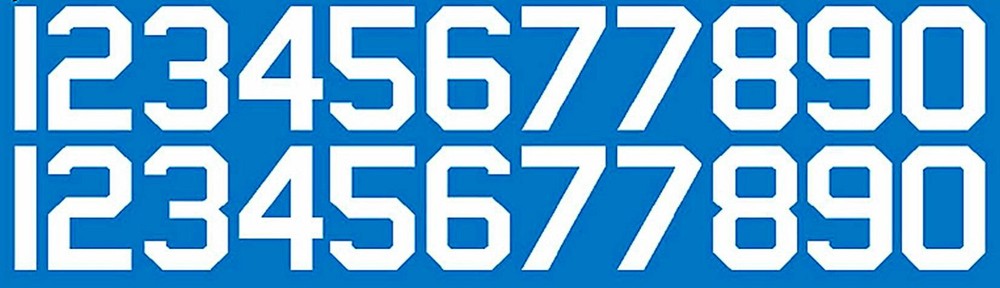 Start Numbers White 16 mm 1:24 Decal Decal 32-2