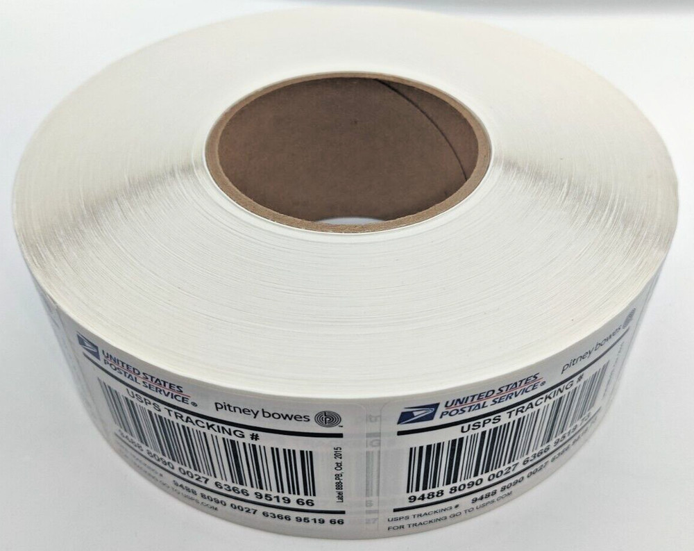 (2000) Pitney Bowes Label 888 Tracking Number Barcode Stickers for USPS Packages
