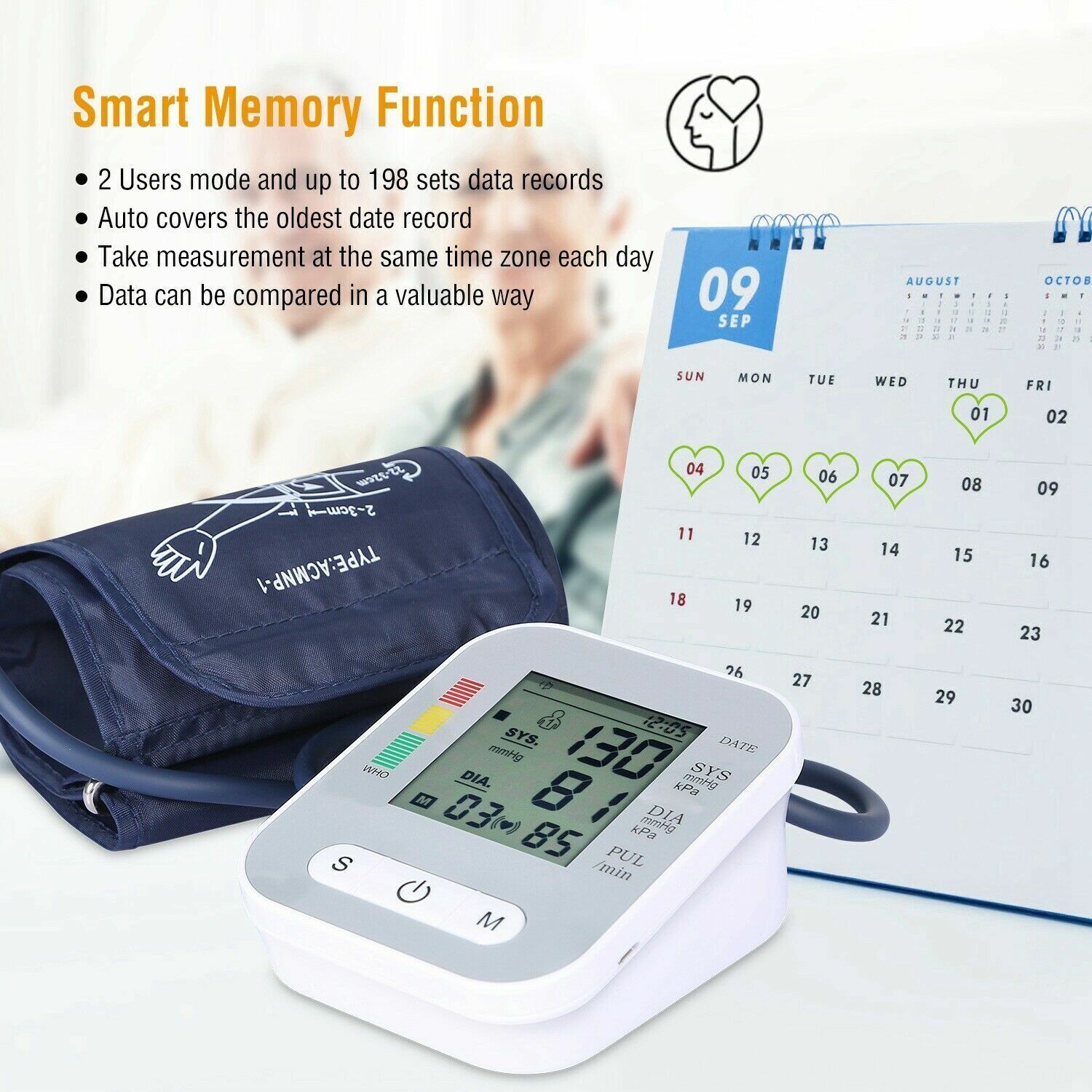Arm Blood Pressure Monitor Digital BP Cuff Upper Arm Automatic Machine US
