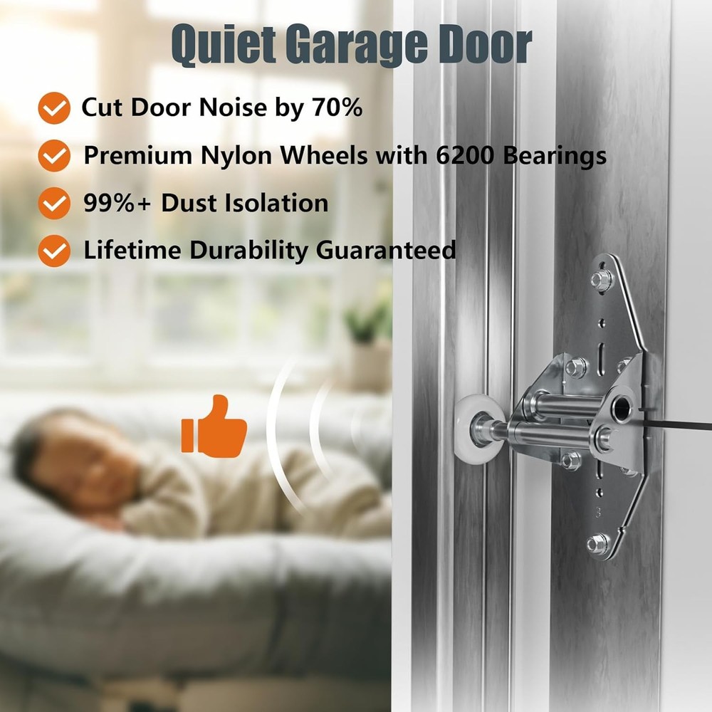 Garage Door Hinges and Rollers for 8' For Height Doors, Rollers, Top Bracket ...