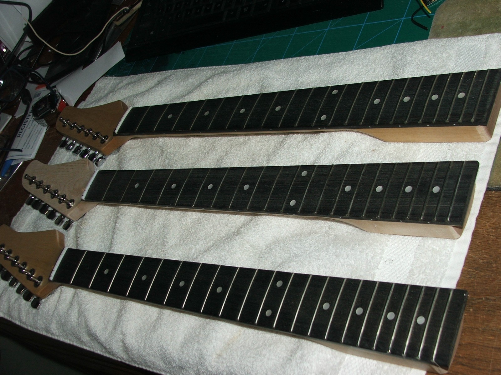 lot of (3) Loaded guitar necks.........22 frets...unplayed...