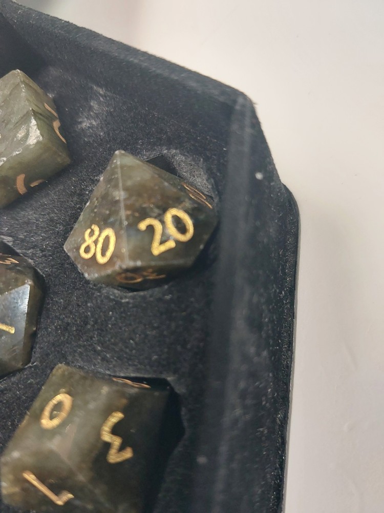 Labradorite: Full-Sized 16mm Polyhedral Dice Set