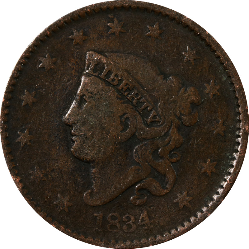1834 Large Cent - Large '8, Small Stars