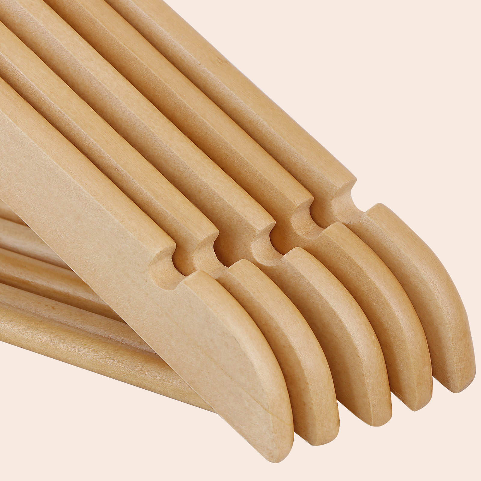 Premium Wooden Hangers 50 Pack Non-Slip Coat Clothes Hangers w/360° Swivel Hook