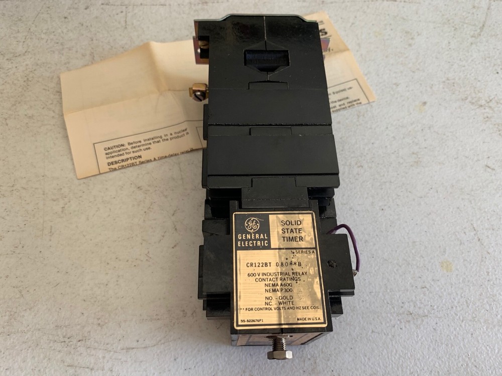One (1) Genuine GE CR122BT08022B CT Solid State Timer .3-30 sec, NOS
