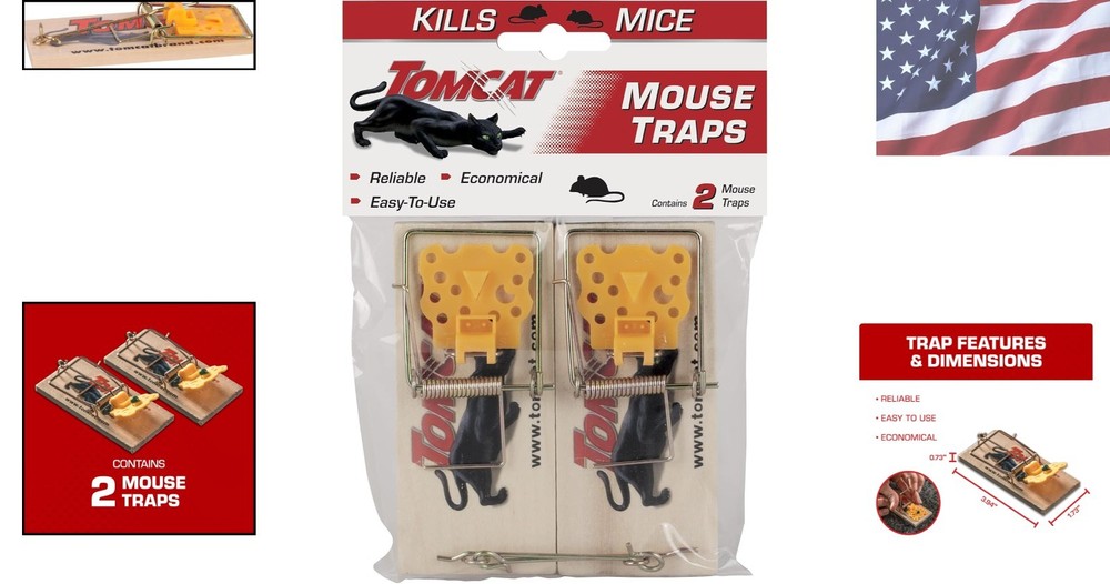 User-Friendly Wooden Mouse Traps - 2 Traps for Efficient Rodent Control