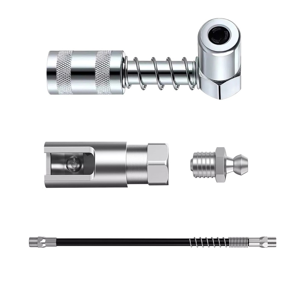 Right-Angle 90-Degree Push-on Grease Coupler With 1/8 Inch NPT Threads