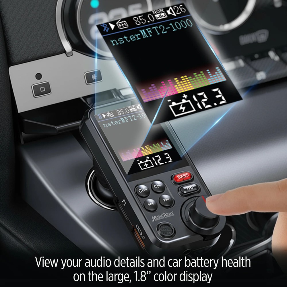 Monster 18W Bluetooth FM Transmitter with QC 3.0 Fast Charging, Hands-Free Calls