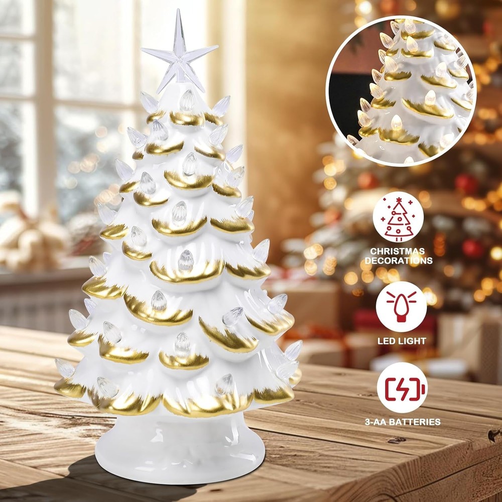 Ceramic Christmas Tree, Christma Tree with LED Lights, Christmas Tree Light U...