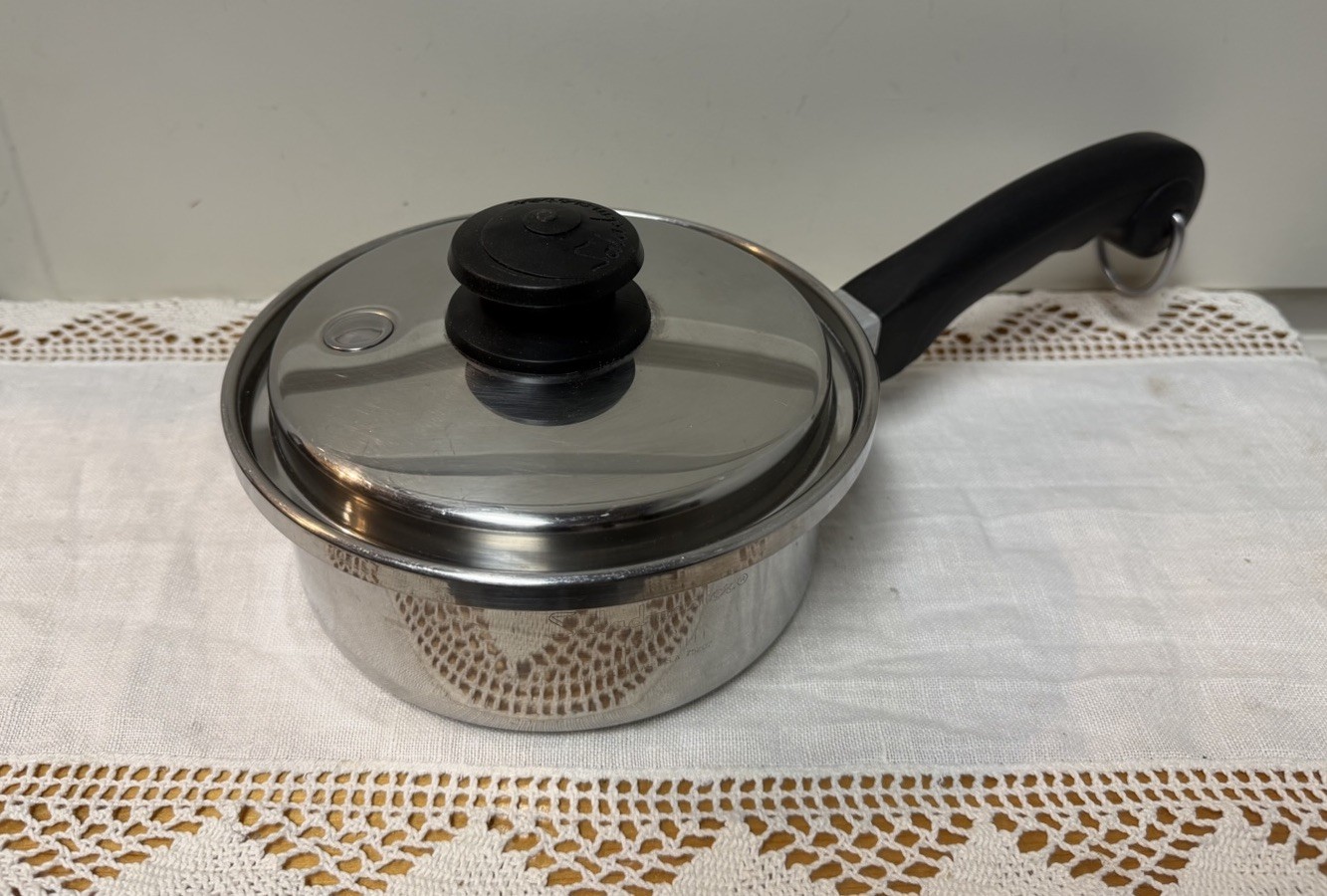 Saladmaster Vintage 1 Qt T304S Stainless Saucepan Vapo-Valve Lid USA