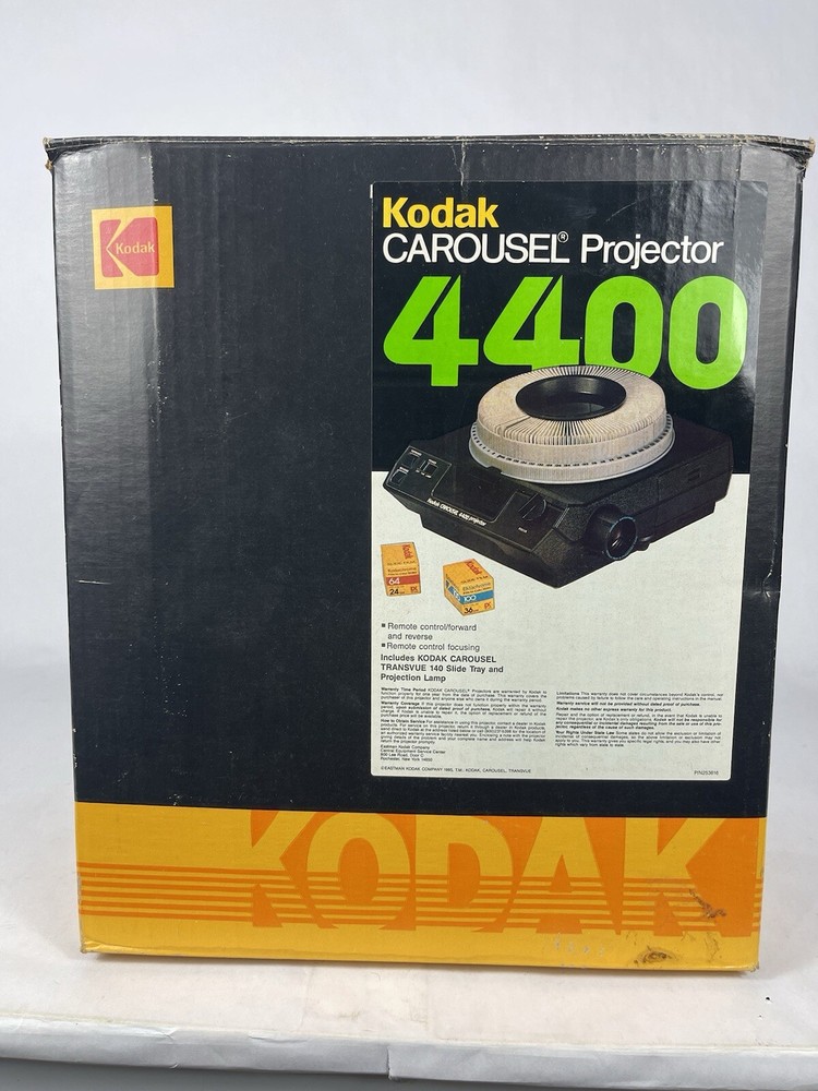 Kodak 4400 Carousel Slide Projector Bundle Remote Tray Slides Tested Working