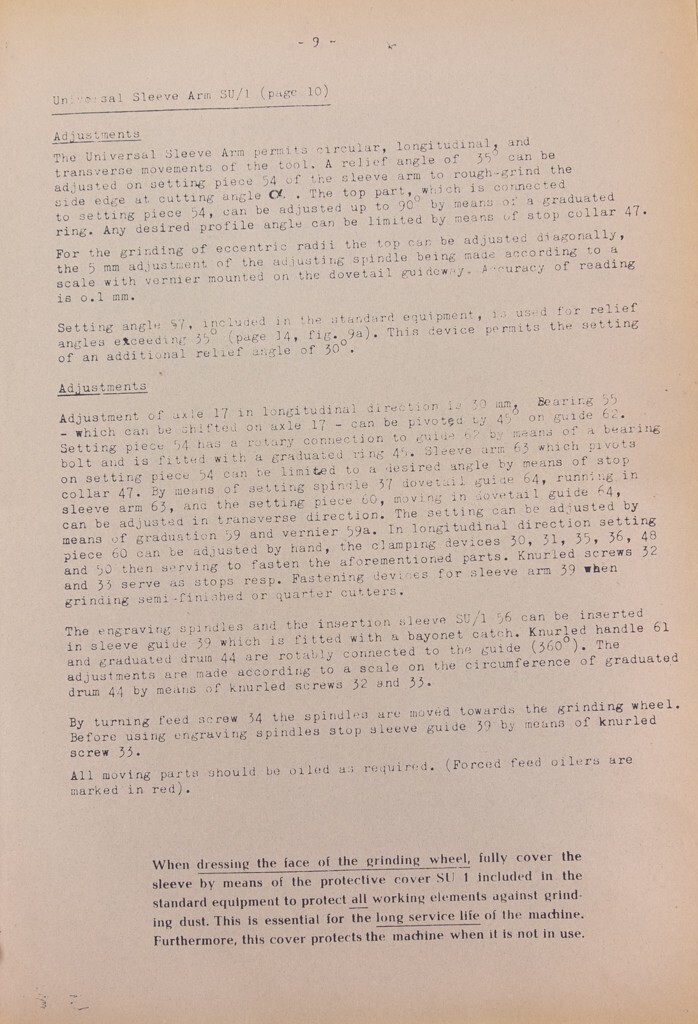 Kuhlmann SU1 Lip Cut Grinder Operations, Parts and Schematic Manual