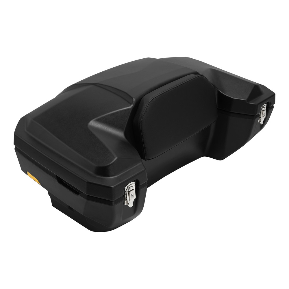 Black Universal ATV Rack Basket Rear Cargo Storage Box Trunk W/ Latch Backrest