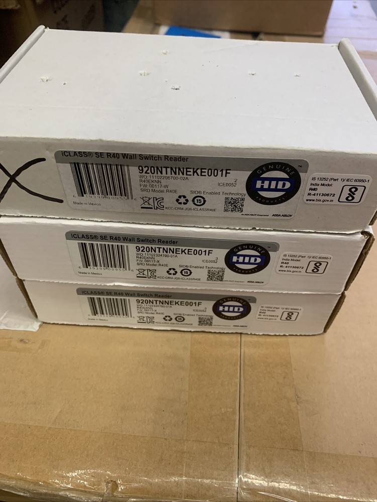 3x HID 920NTNNEKE001F iClass Reader R40 Wall Switch