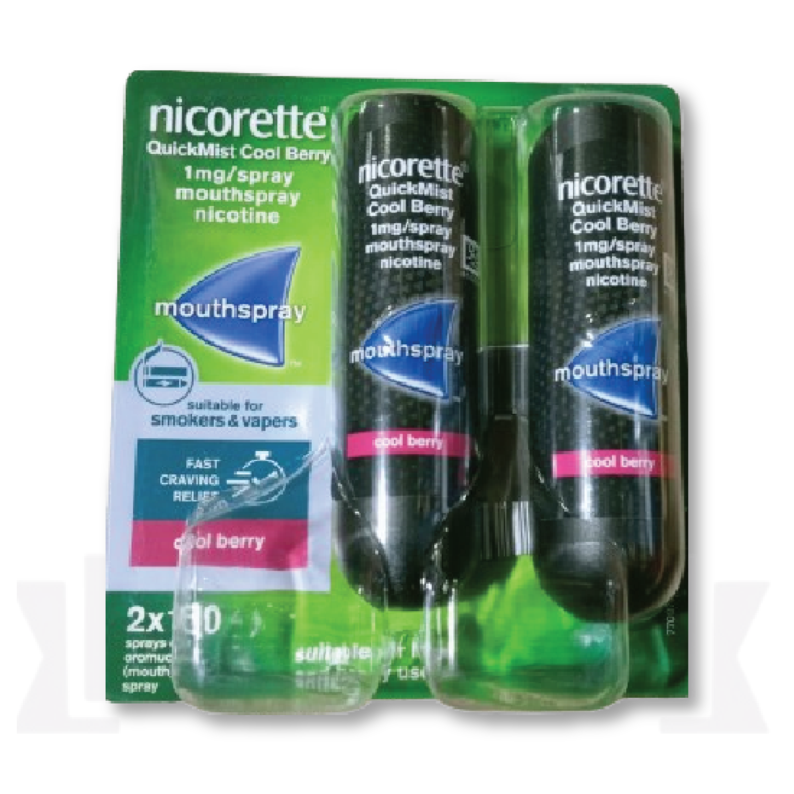 Nicorette Mouthspray Quickmist Berry 1mg 13.2ml X 2ct - FREE SHIPPING