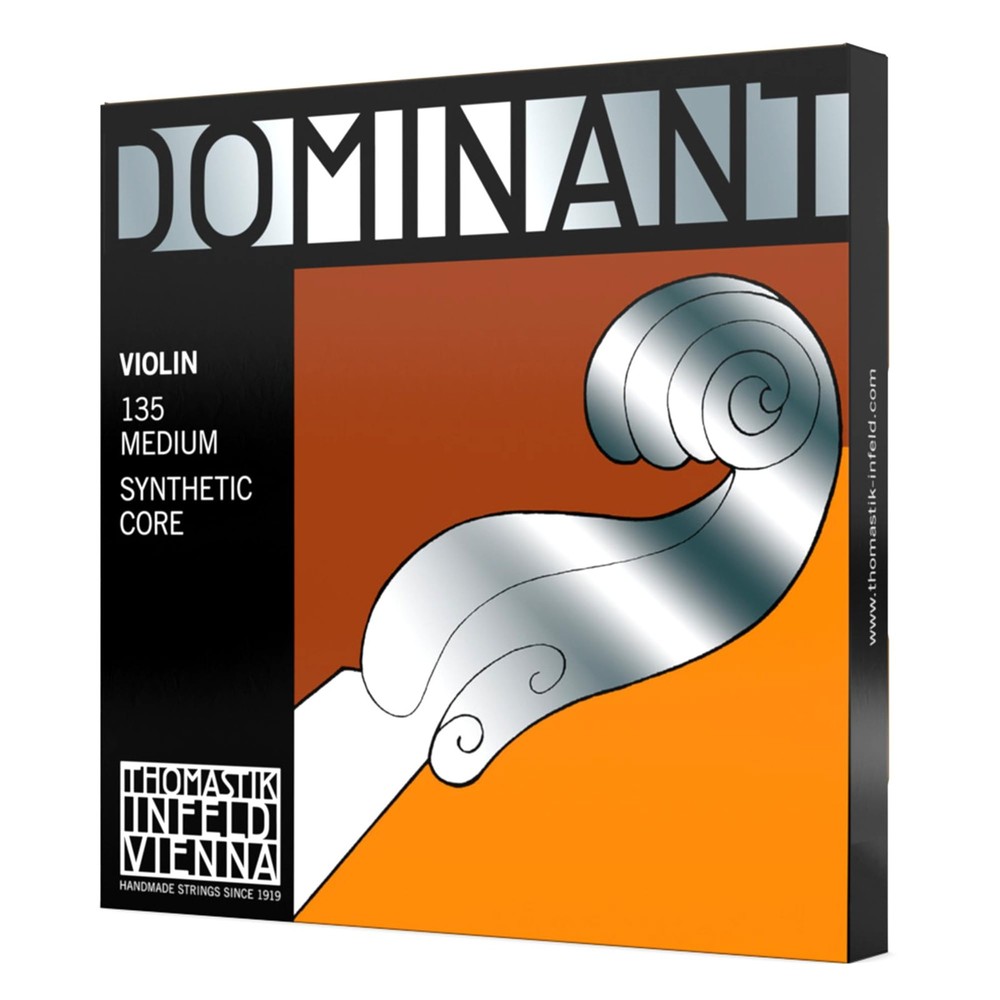 Dominant Violin Strings Complete Set, 4/4 Size, Medium Tension - 135 - Synthe...