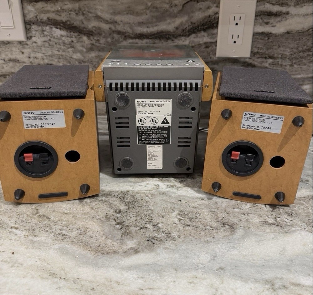 Sony CMT-EX1 Compact Component System CD Player Vertical Disc AM/FM Speakers