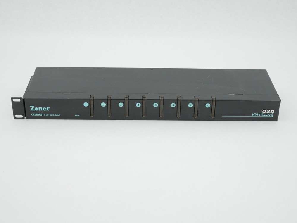 Zonet 8-port KVM OSD switch Rack Mount KVM3008