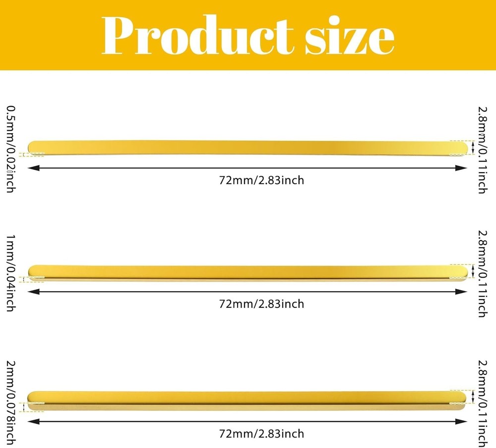 Guitar Brass Height Saddle Shims - Three Thickness Options for Perfect Setup